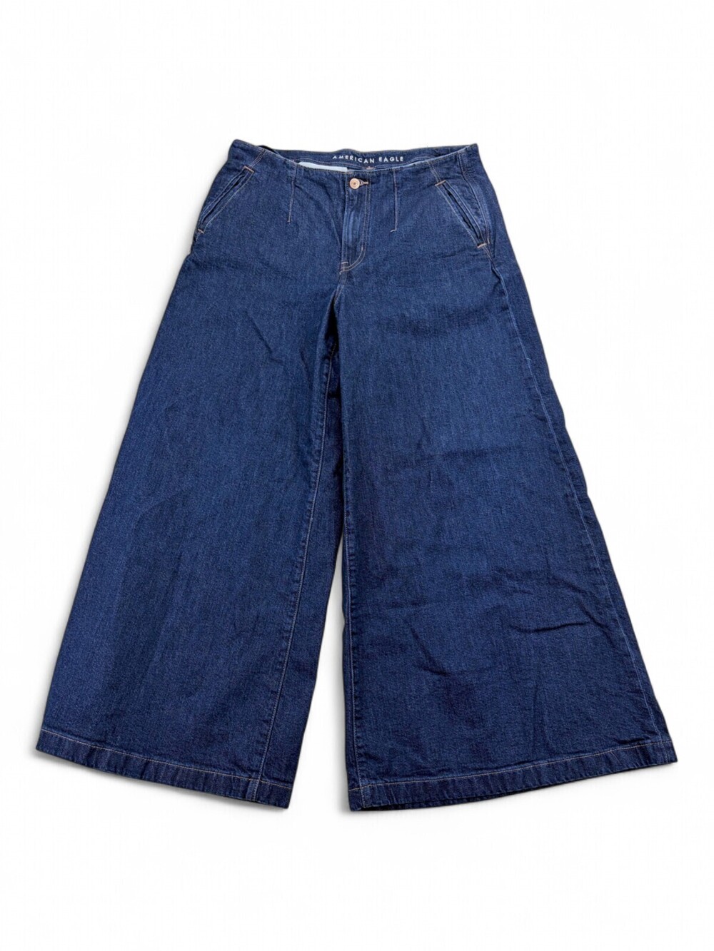 American Eagle Wide Leg A-Line Jeans Size 12 Dark Indigo